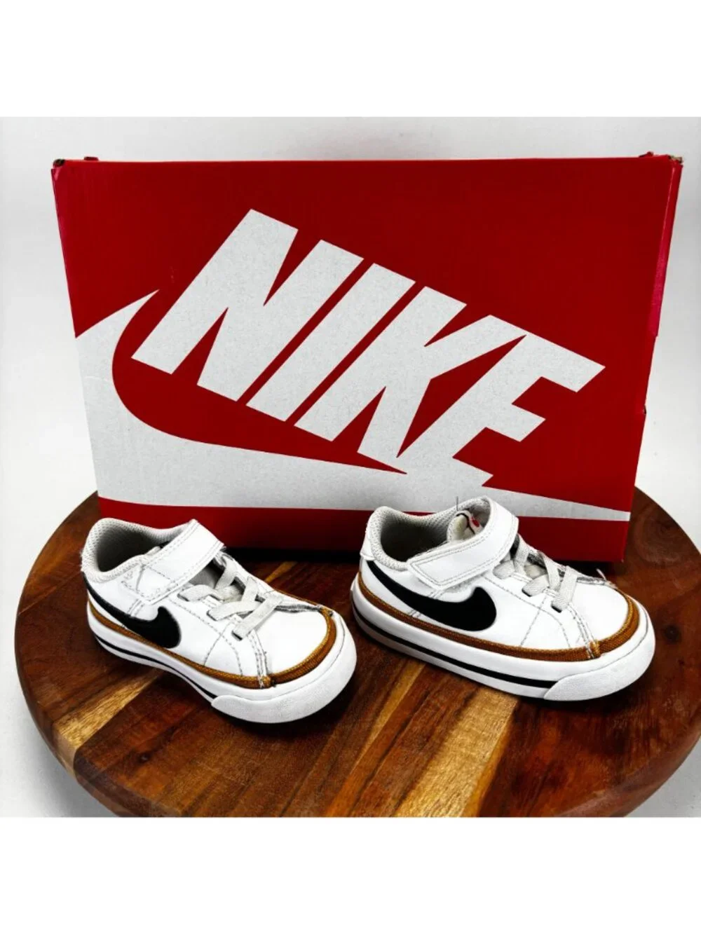 Nike Court Legacy Shoes LV5 Toddler's Size 5C White Desert Ochre DA5382-102
